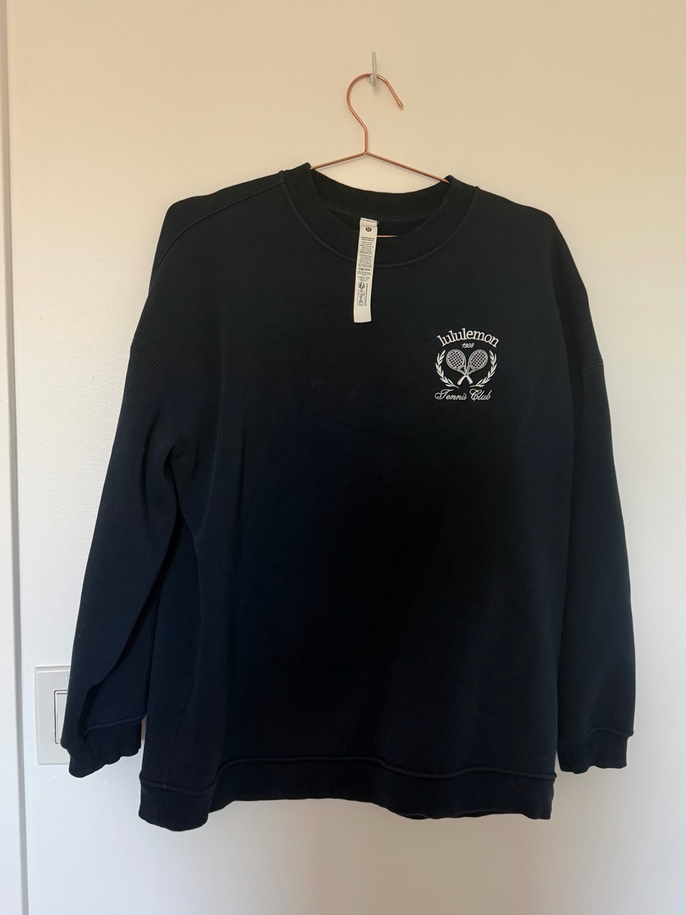 lululemon athletica navy blue Crewneck Sweatshirt with Tennis Club Logo